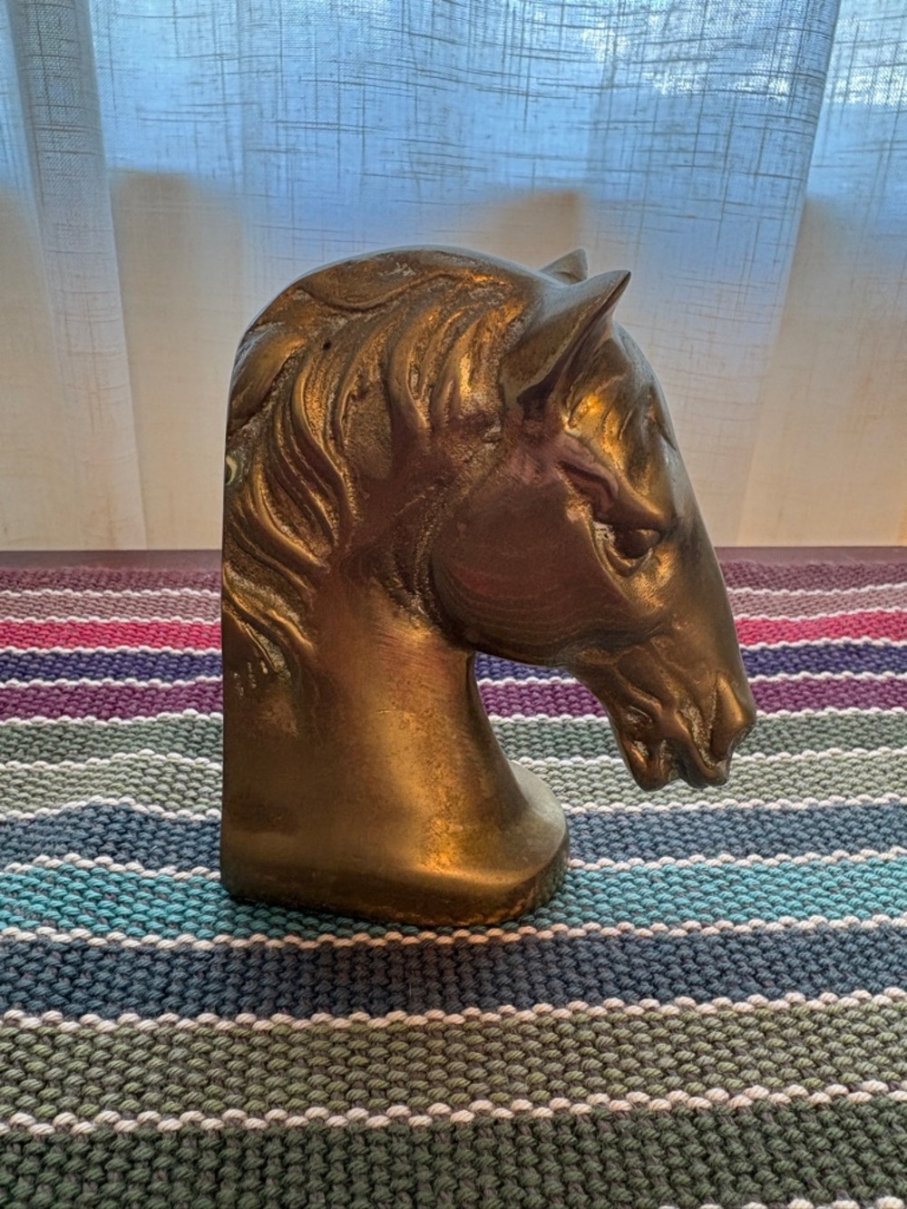 Brass Horse Head Sculpture Book End